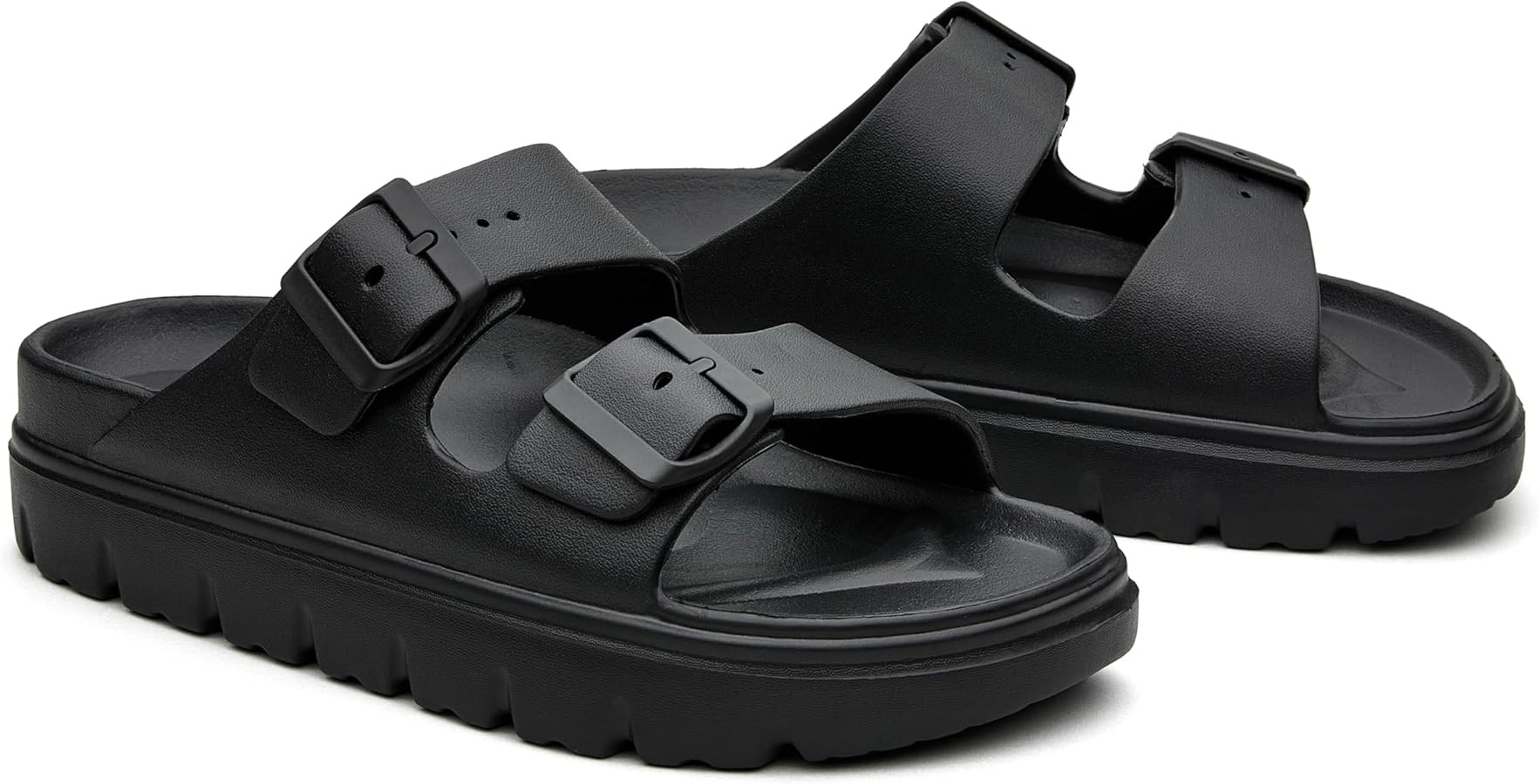 Women's Double Buckle Adjustable EVA Slide Sandals | Amazon (US)