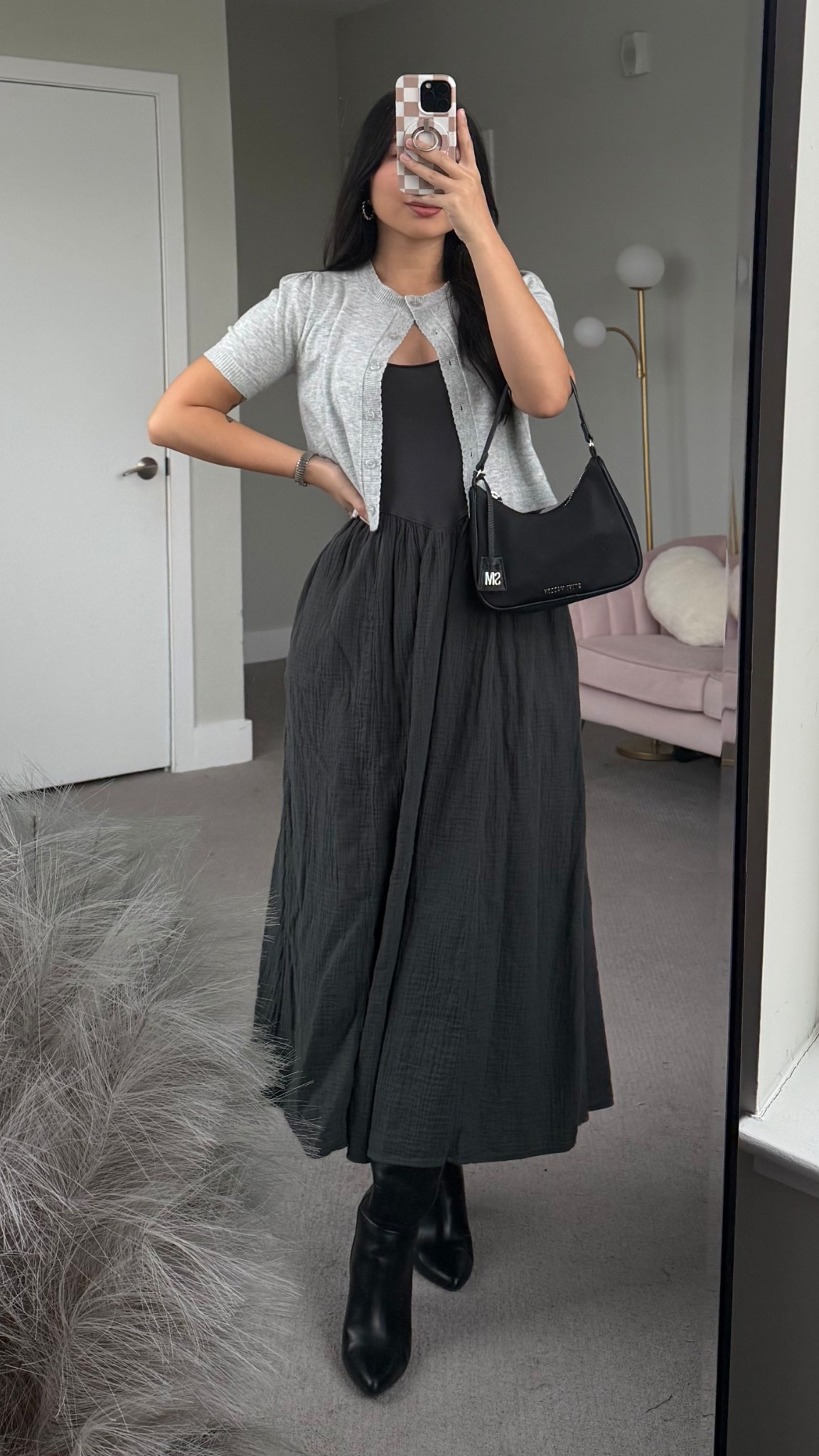 Black Knee High Boots: true to size
Watch: resized smaller
Linking similar dress + cardigans 

Outfit idea, maternity outfit, how to style, style tips, fall fashion, modest fashion 

#LTKStyleTip #LTKShoeCrush #LTKSeasonal