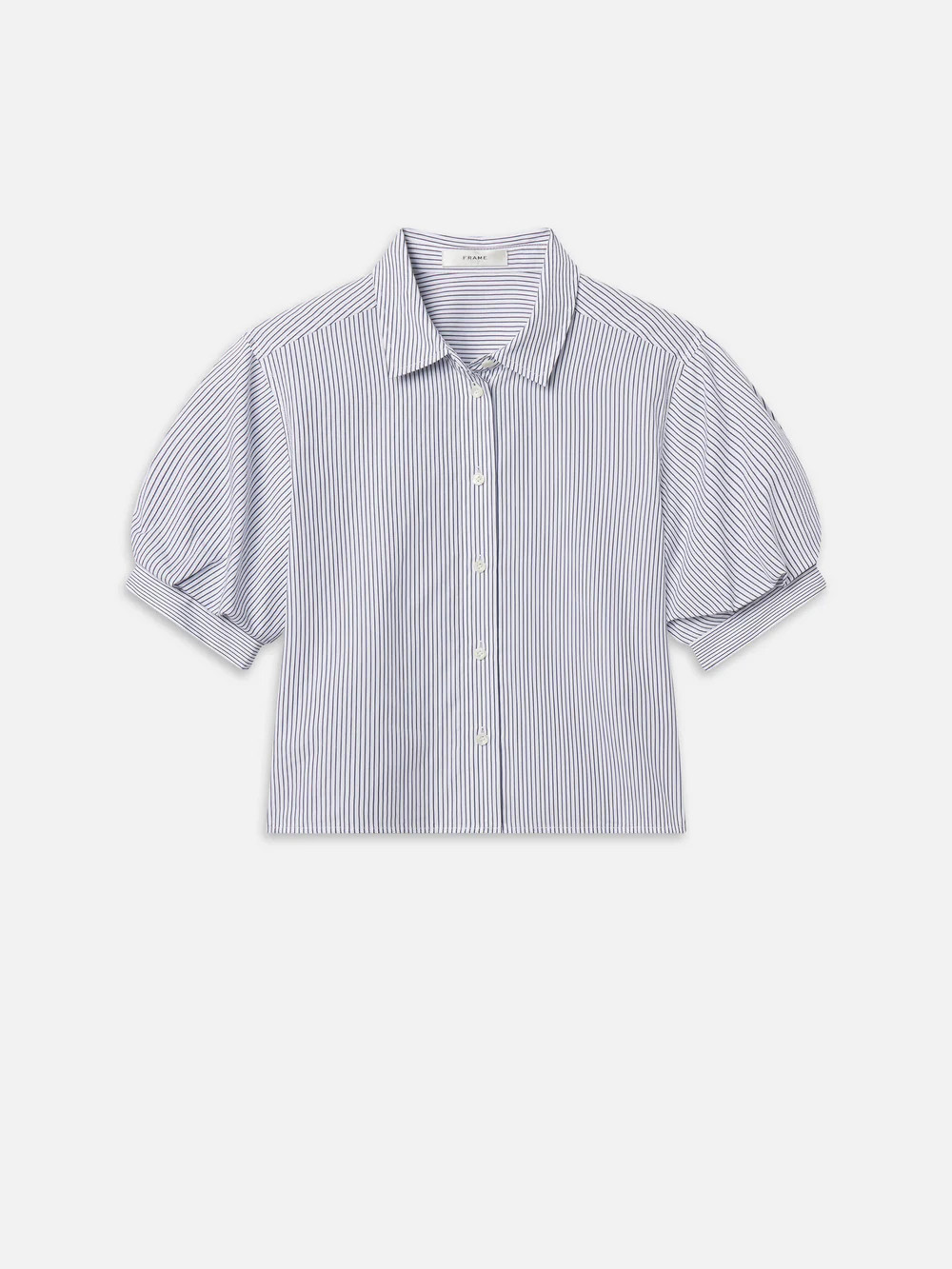 THE BILLOW SLEEVE SHIRT NAVY STRIPE | Frame Denim