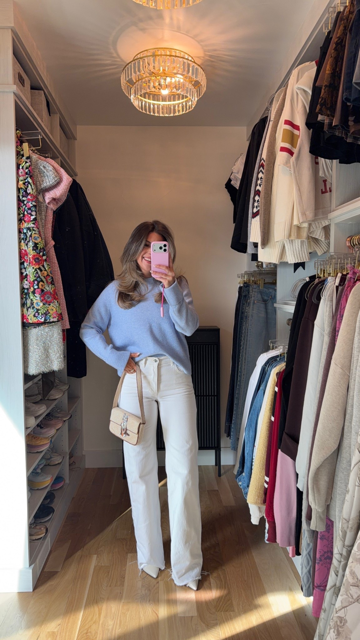 Content filming day for white double lined basic white tee styled with blue sweater and white jeans 

Electric picks code: emerson20

Wearing my usual small/2 

Date night
Casual lunch
Workwear
Spring outfit
Shopping look
Mom looks
Everyday
Basic tee

#LTKSeasonal #LTKWorkwear #LTKootd