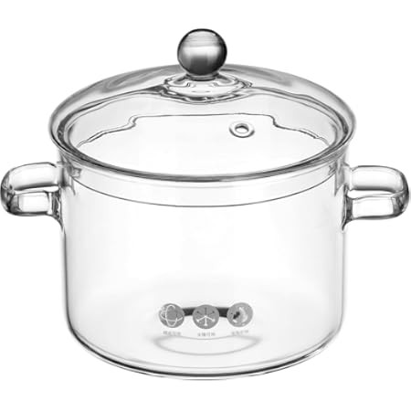 Glass Cooking Pot with Lid - 1.3L(45oz) Heat Resistant Borosilicate Glass Cookware Stovetop Pot S... | Amazon (US)