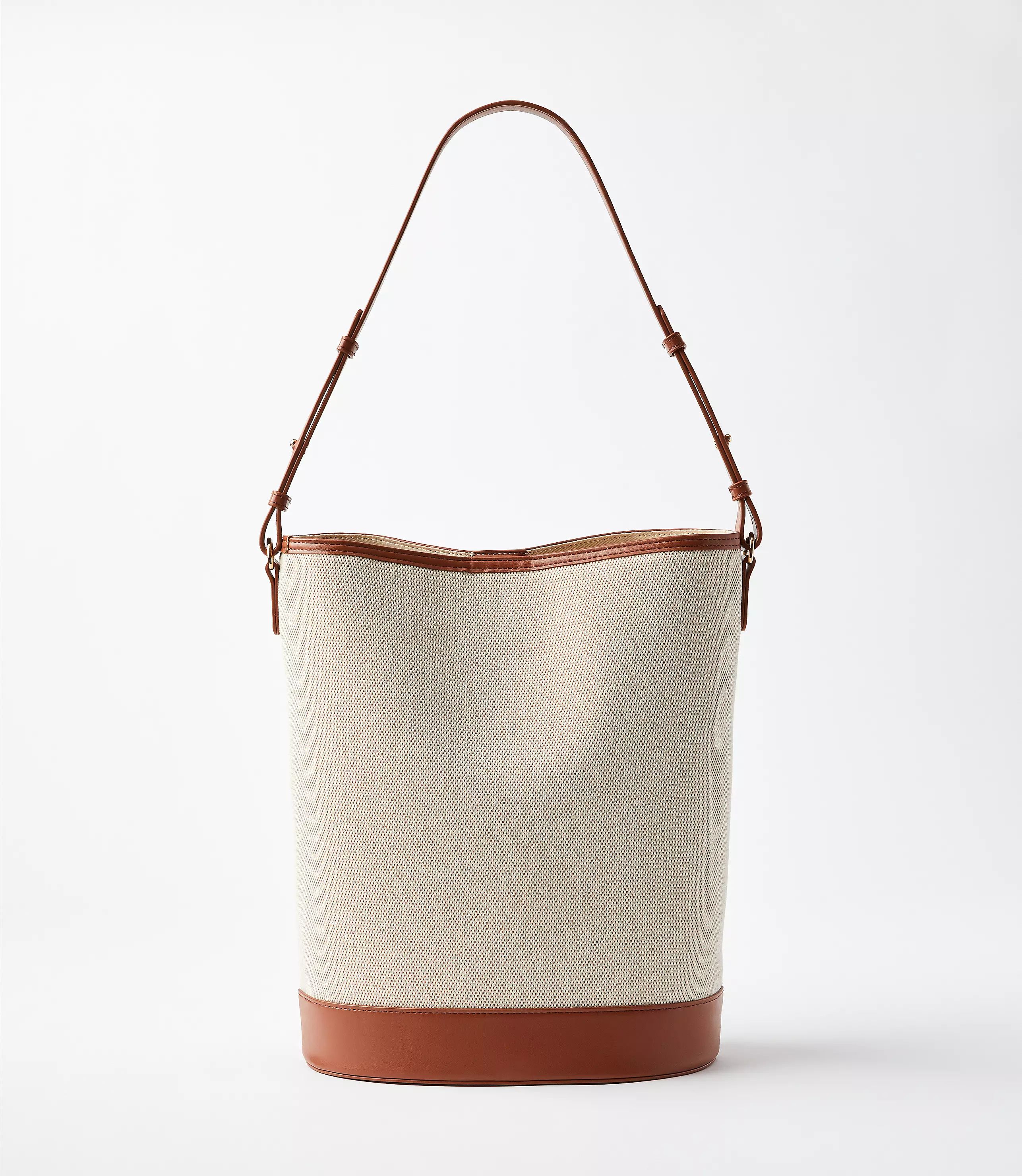 Faux Leather & Canvas Bucket Bag | LOFT