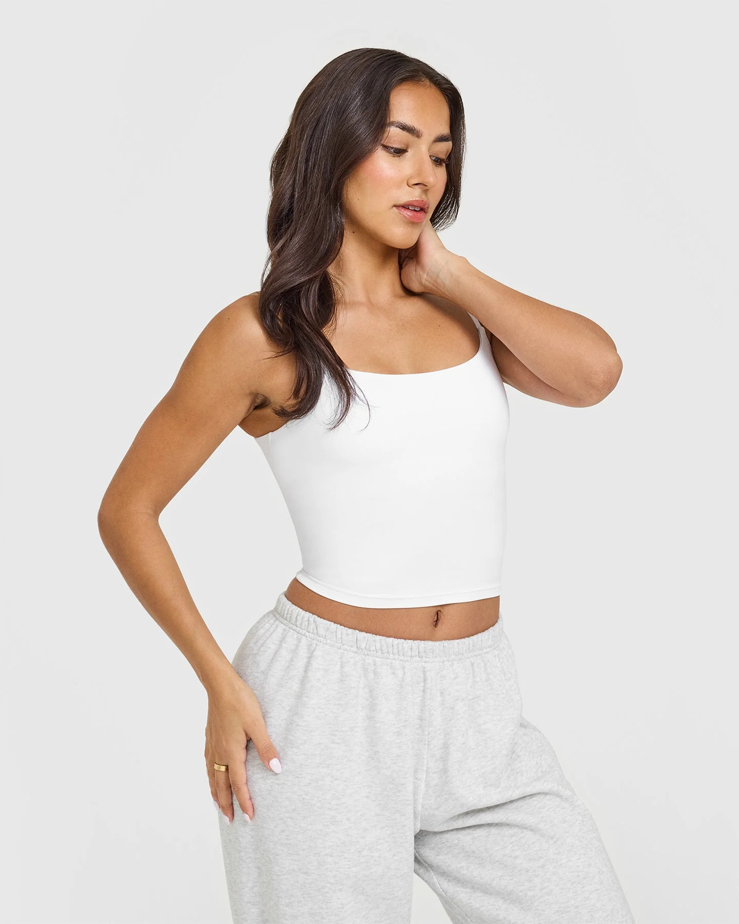 SoftMotion™ Strappy Mid Vest with Built in Bra Shelf | White | Oner Active (UK / US)
