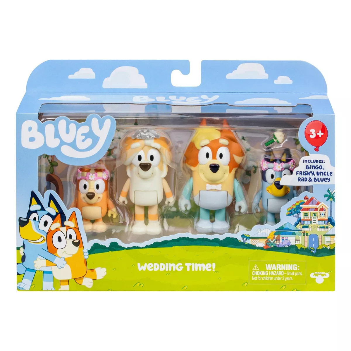 Bluey 4-Pack Wedding Time Figures, Includes Uncle Rad, Frisky, Bluey and Bingo, Ages 3+, Toddler ... | Target