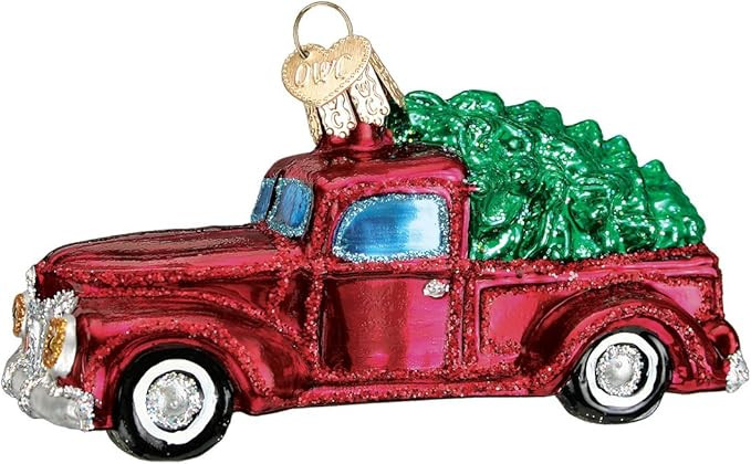 Old World Christmas Ornaments: Old Truck with Tree Glass Blown Ornaments for Christmas Tree (4602... | Amazon (US)