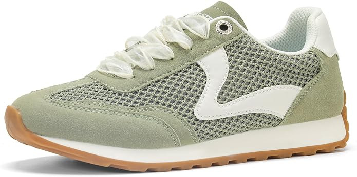 LUCKY STEP Women's Fashion Sneakers Trendy Tennis Shoes Neutral Stylish Retro Trainers Casual Run... | Amazon (US)
