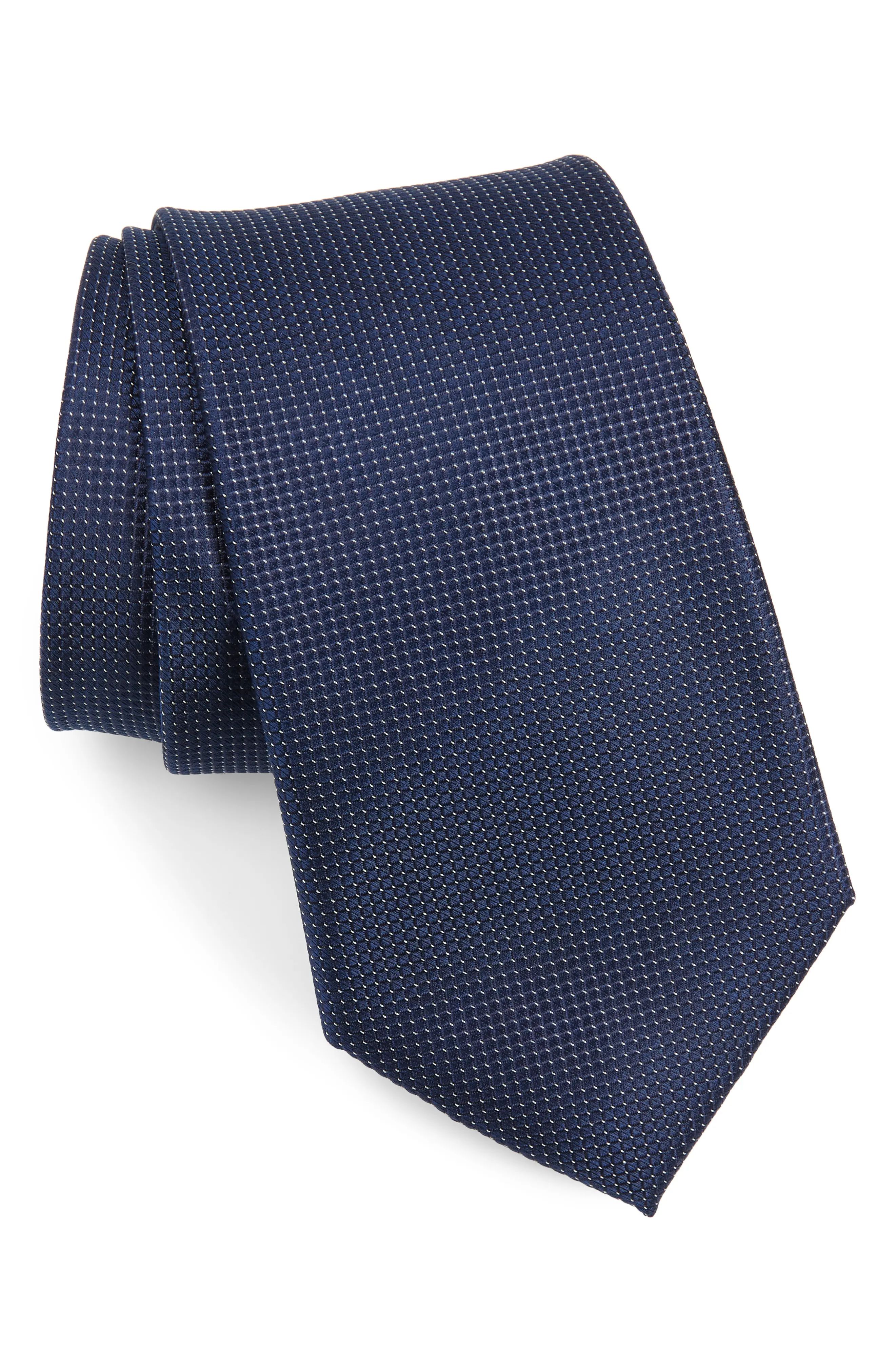 Nordstrom Haley Solid Silk Tie in Navy at Nordstrom, Size Regular | Nordstrom