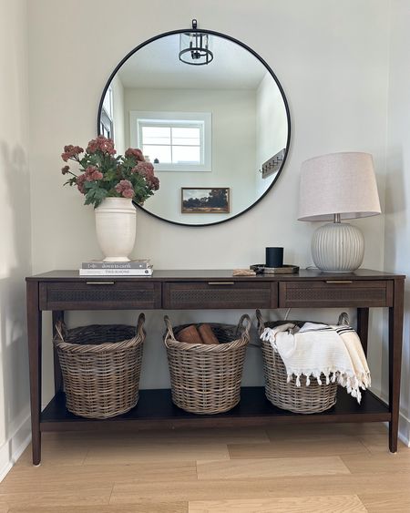 Console table styling
Entryway table decor 

Round mirror is 36x36

Floral stems from hobby lobby, vase from Target

#LTKstyletip #LTKhome #LTKFind