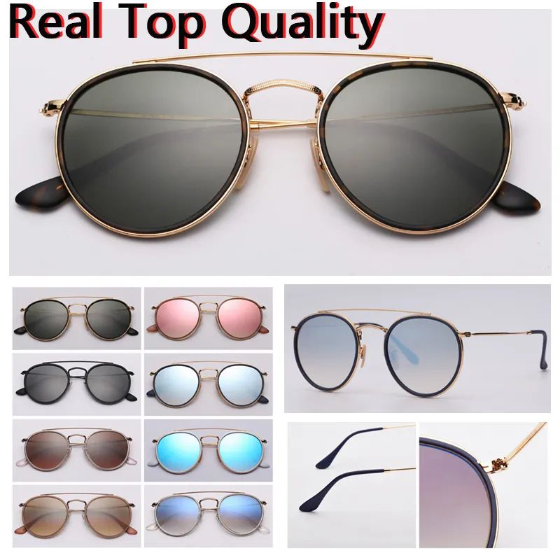 Women Sunglasses Round Double Bridge Model Real Top Quality Women Men Sun Glasses With Black Or B... | DHGate