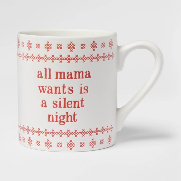 16oz Stoneware All Mama Wants Is A Silent Night Christmas Mug White - Threshold™ | Target