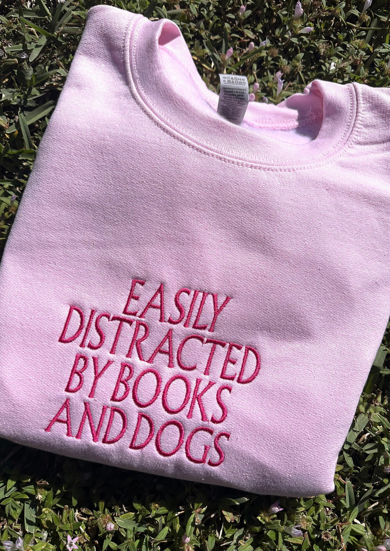 Book and Dogs Embroidered Sweater Book Embroidered Sweater Book Lover Gifts Custom Embroidered Sw... | Etsy (US)