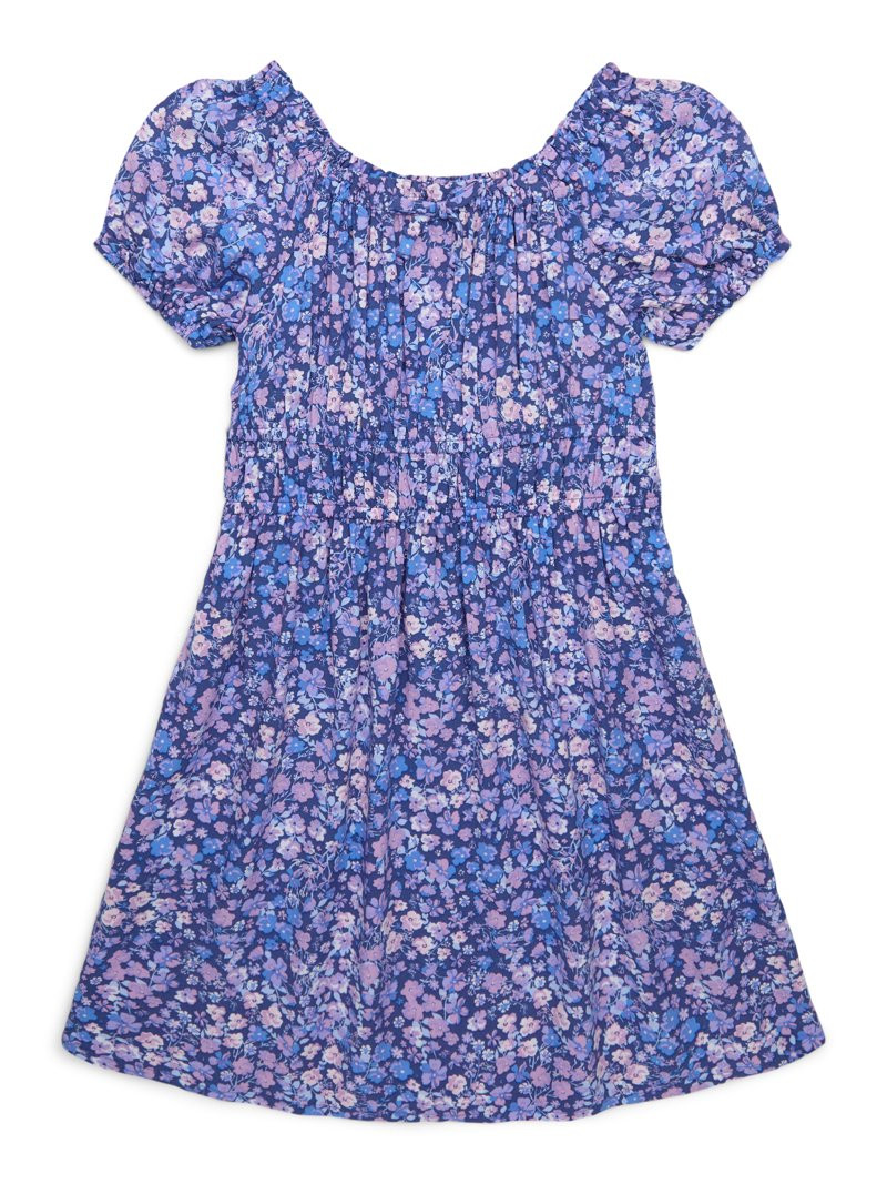 Wonder Nation Tween Girls Floral Print Puff Sleeve Peasant Dress, Sizes 4-18 | Walmart (US)