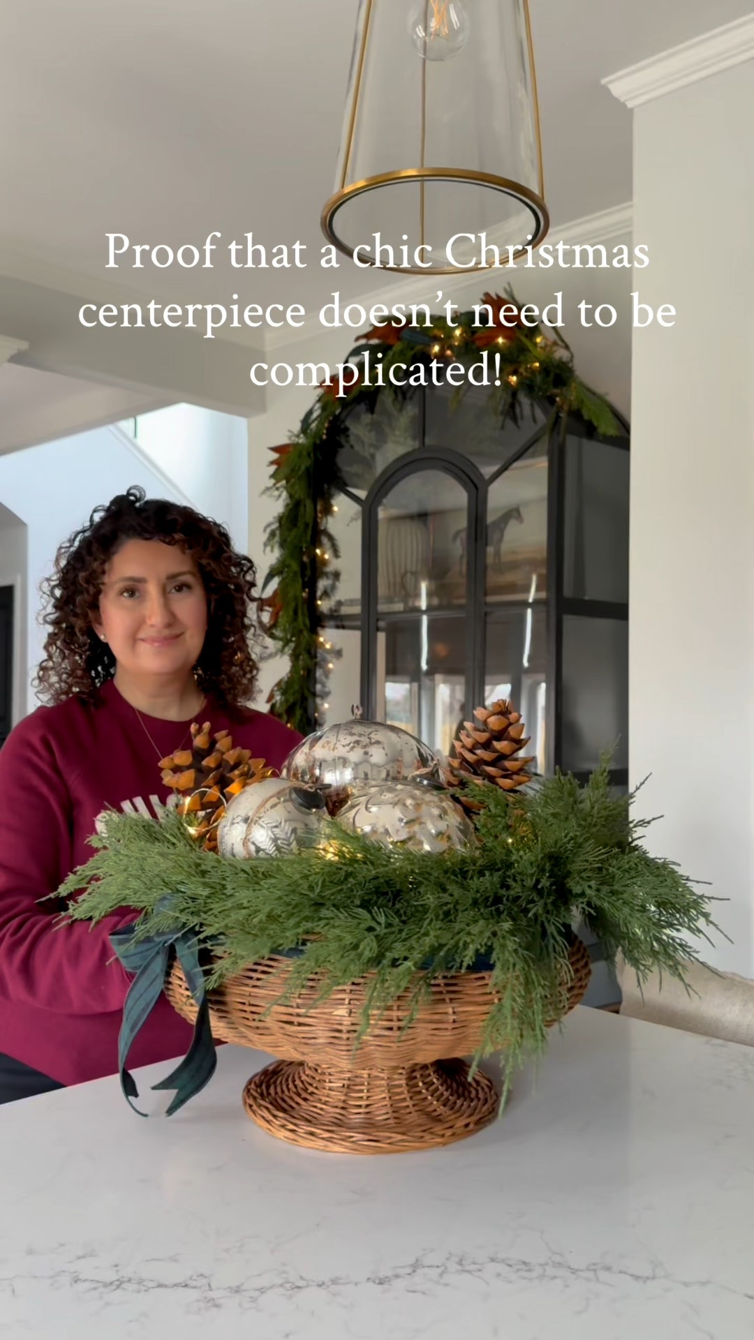 I’ve styled this bowl for several seasons and here’s how I’m styling for Christmas! 

Easy peasy.... used an oversized bowl, some paper to elevate the items inside the bowl, a wreath, oversized, ornaments and pine cones and a string of battery operated lights to create this chic Christmas centerpiece!

#LTKHome #LTKSeasonal #LTKHoliday