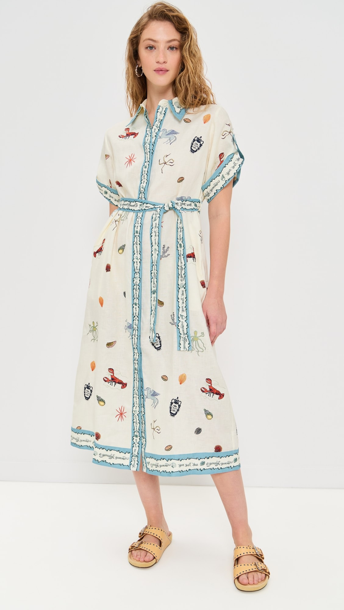 ALÉMAIS Sandy Embroidered Shirtdress | Shopbop | Shopbop
