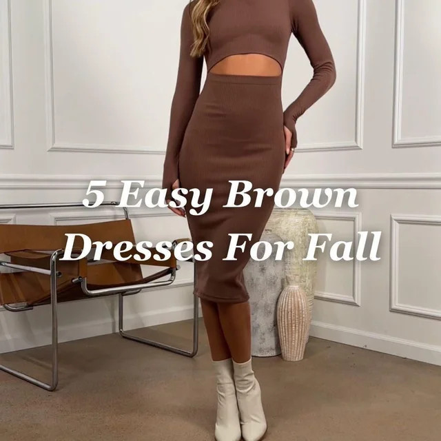 Constancia Ribbed Slit Midi Dress - Dark Brown | VICI