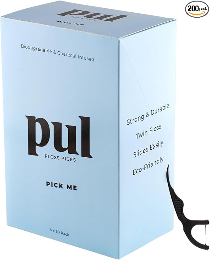 PUL Biodegradable Mint Dental Floss Picks Made from Plants - BPA Free Teeth Flossers for Minty Fr... | Amazon (US)