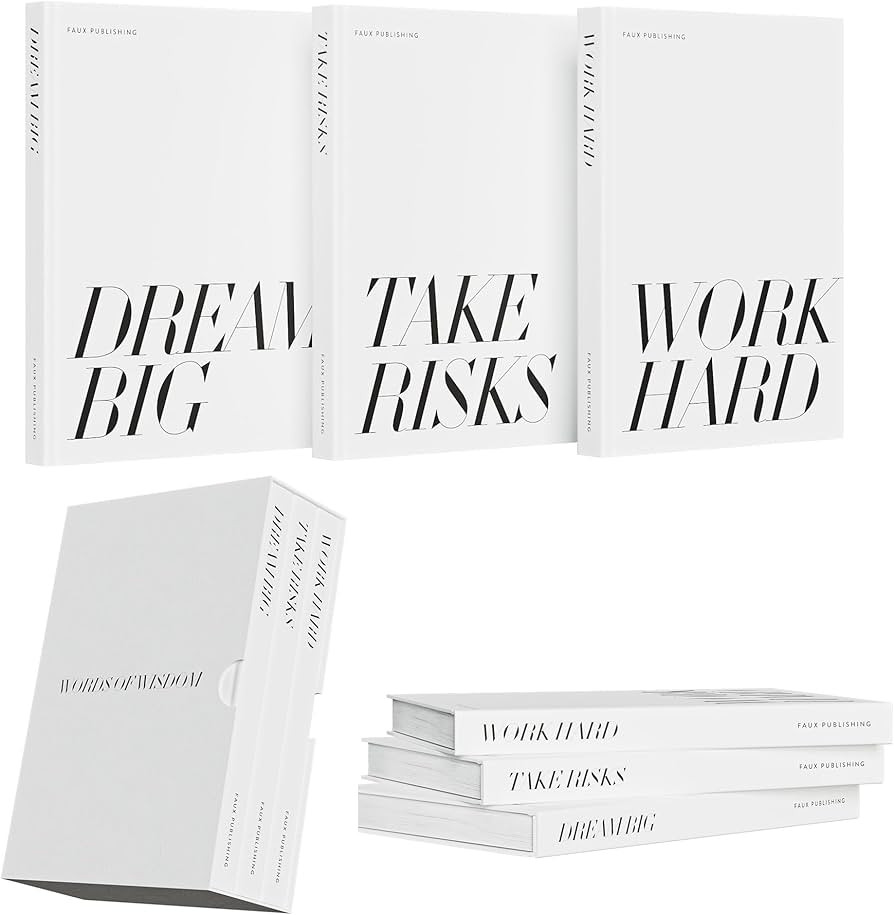 ELEMA White set of 3 stylish Decorative books for home decor. Coffee table books, Faux books, per... | Amazon (US)