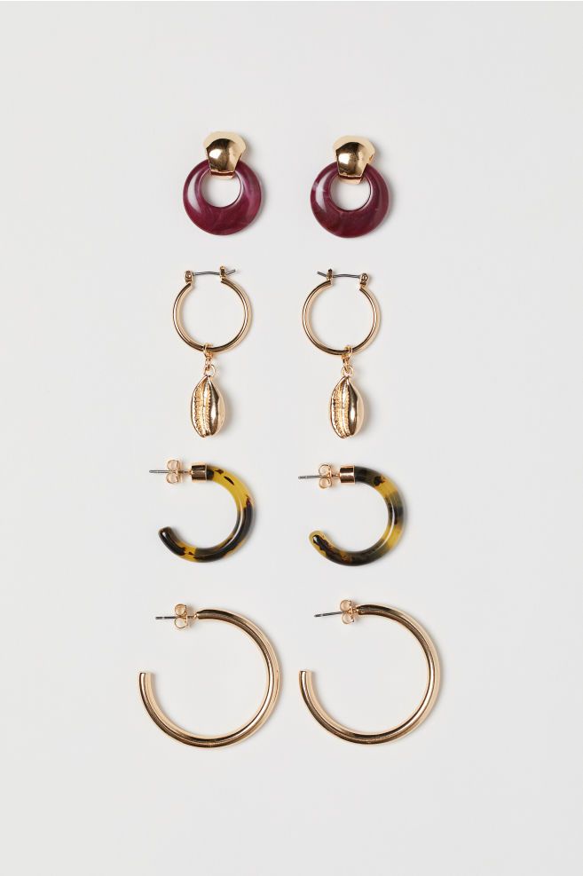 4 Pairs Hoop Earrings | H&M (US + CA)