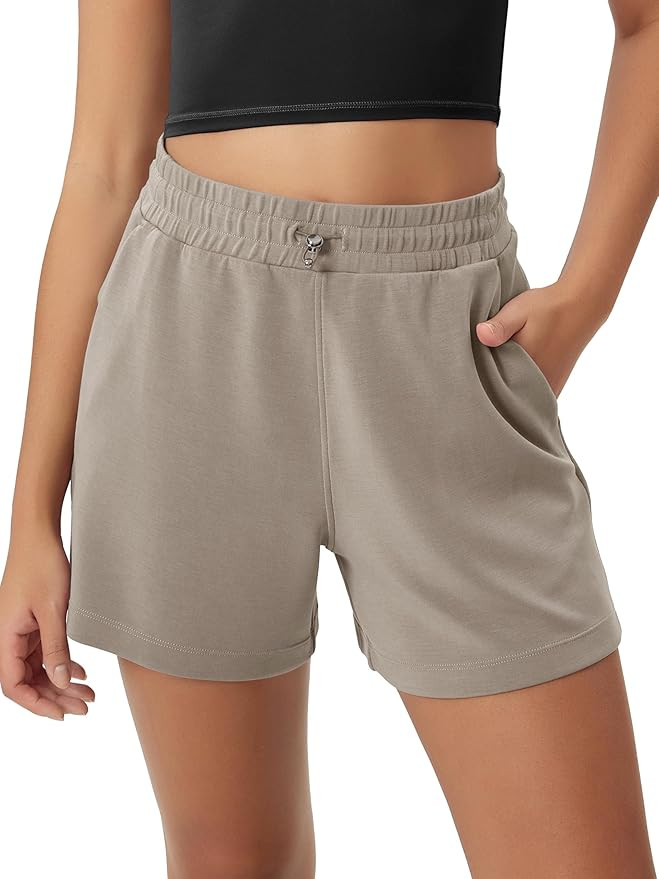 ODODOS Modal Soft Relaxed Shorts for Women Adjustable Shockcord High Waist Casual Shorts with Poc... | Amazon (US)