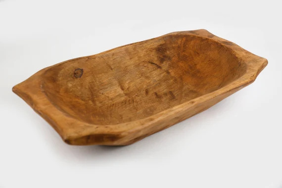 Rustic Deep Wooden Dough Bowl With - Etsy | Etsy (US)