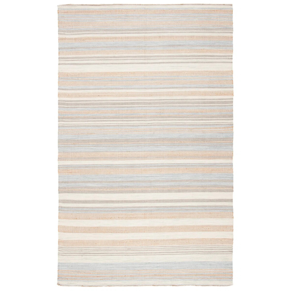 Grice Hand Woven Jute/Wool Striped Rug in Natural/Light Blue | Wayfair North America