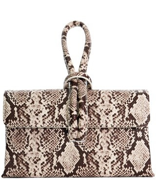 Brynie Snake Print Loop Handle Clutch | Dillard's