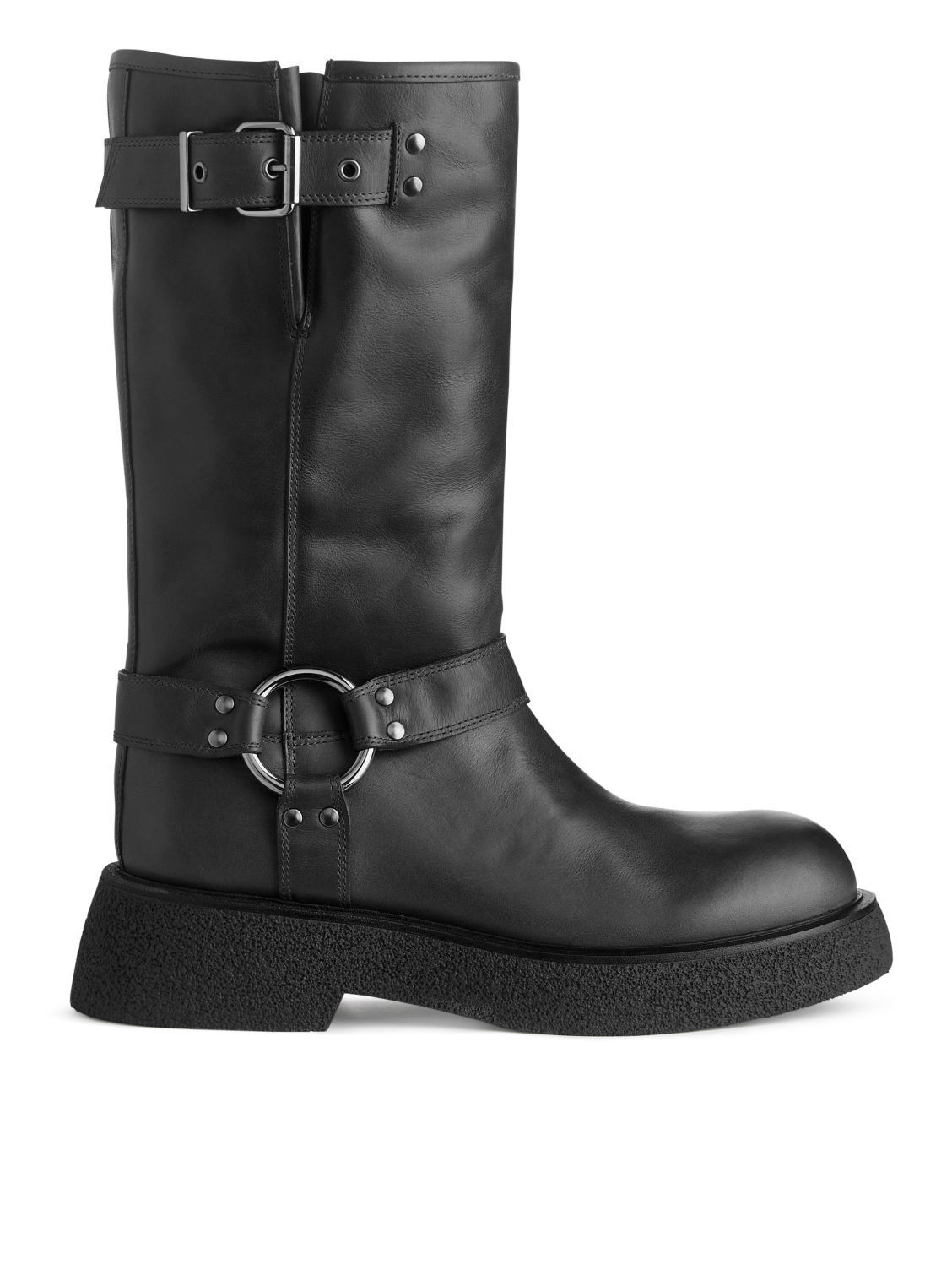 Leather Biker Boots - Black | ARKET (US&UK)