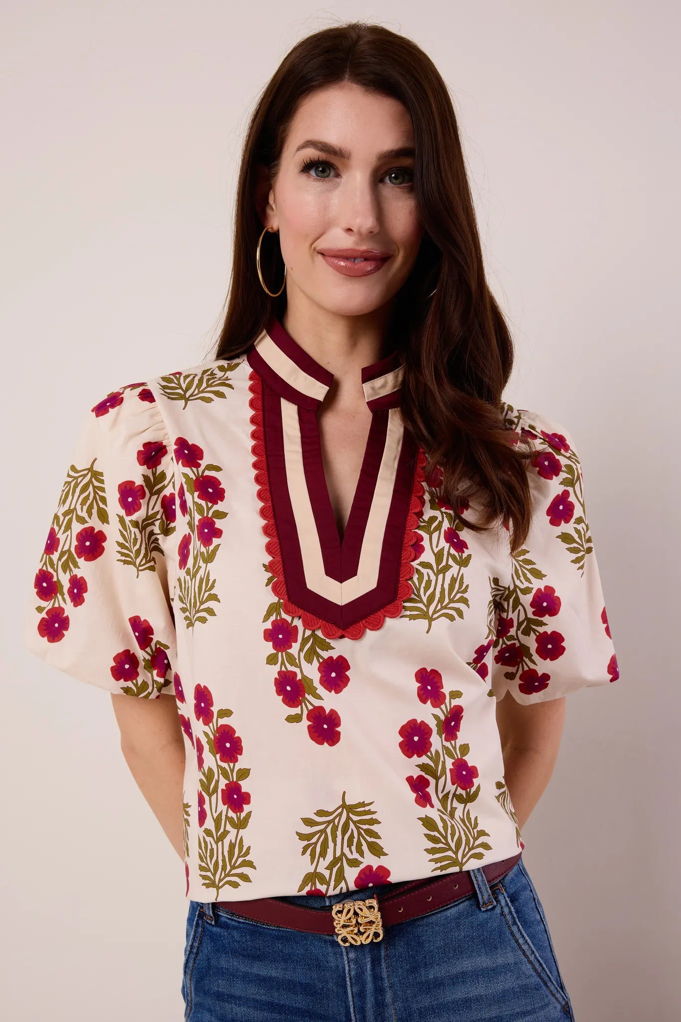 Lonnie Floral Puff Sleeve Top | Avara