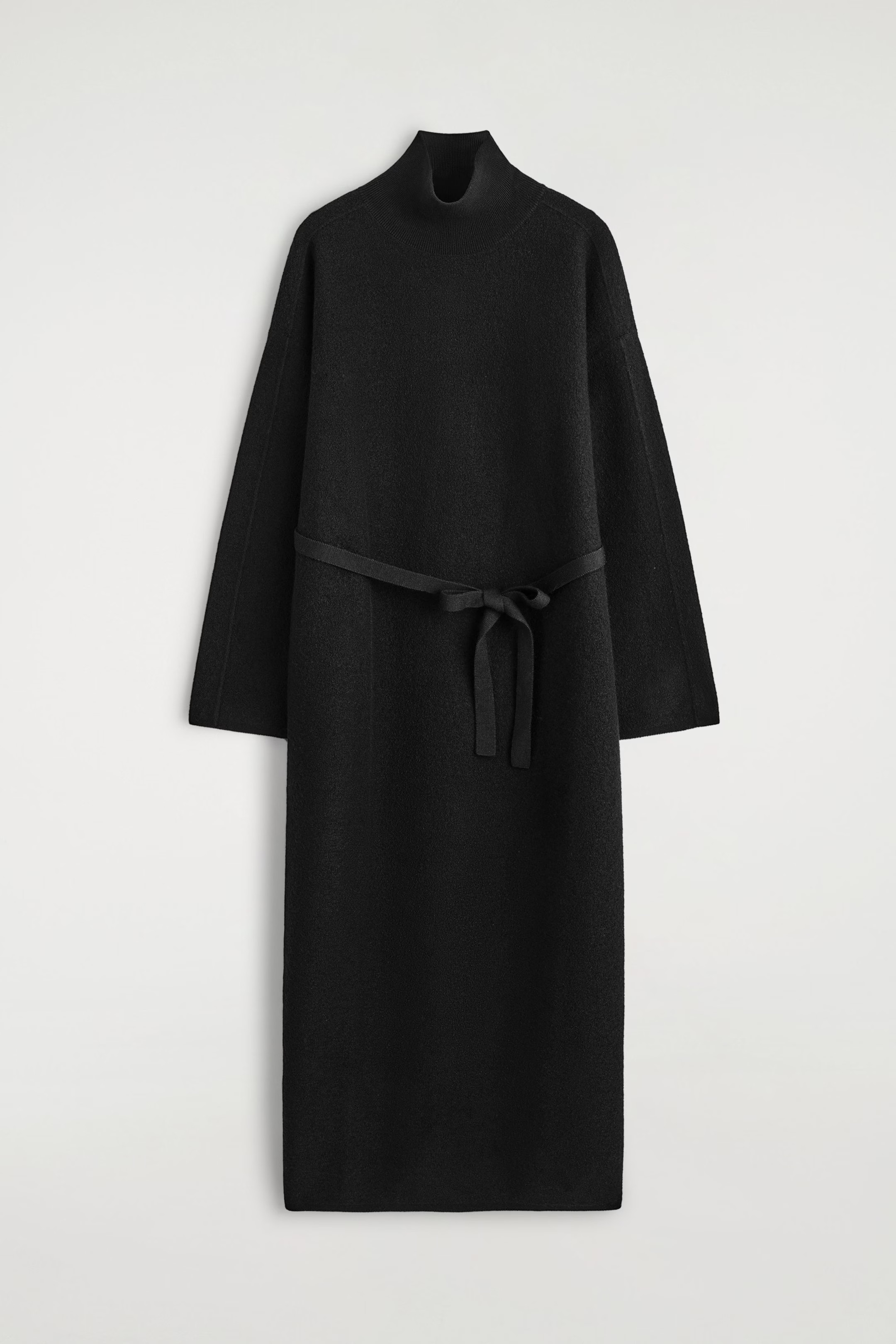 BOILED-WOOL FUNNEL-NECK DRESS - BLACK | COS US | COS (US)