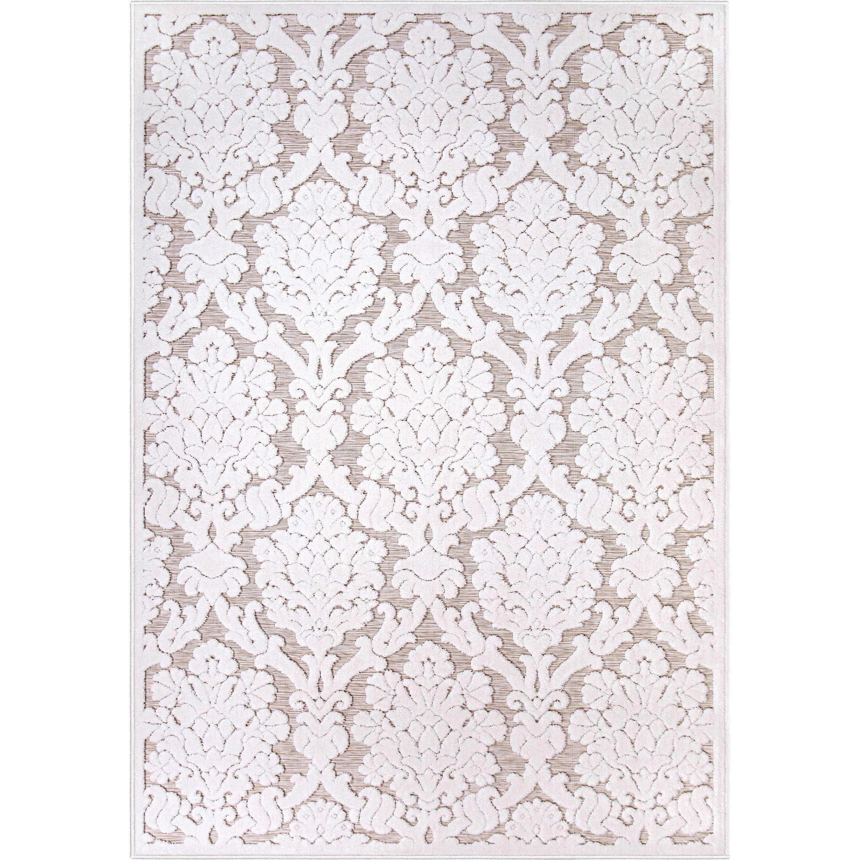My Texas House Charlotte, Transitional, Damask, Woven Indoor/ Outdoor Area Rug, Natural Driftwood... | Walmart (US)