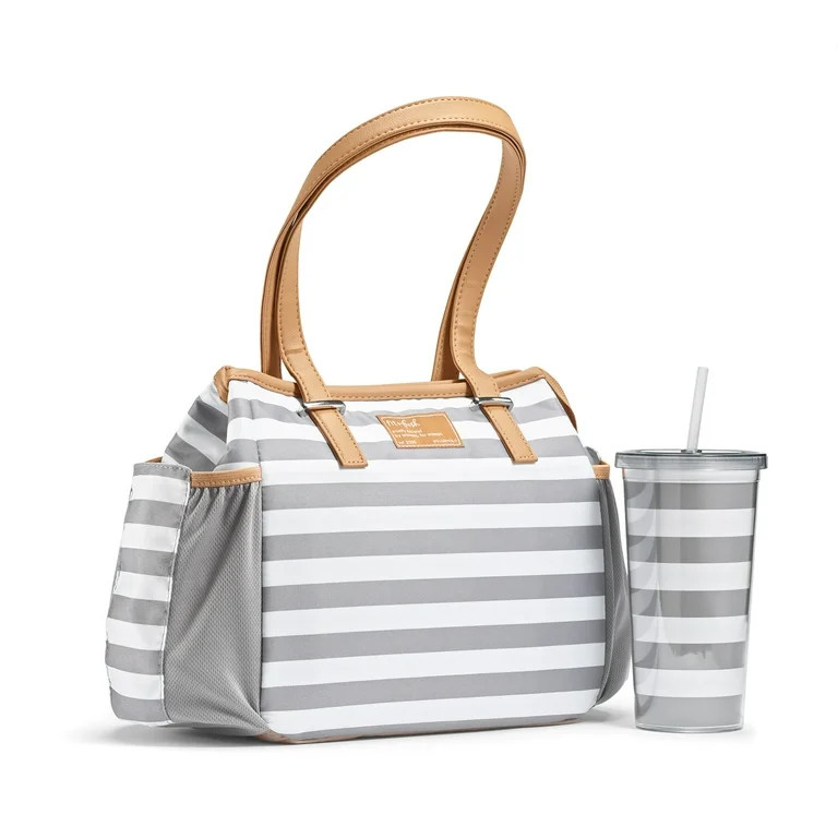 Fit & Fresh Women’s Large Lunch Tote, Reusable Insulated Lunch Bag with Matching Straw Tumbler,... | Walmart (US)