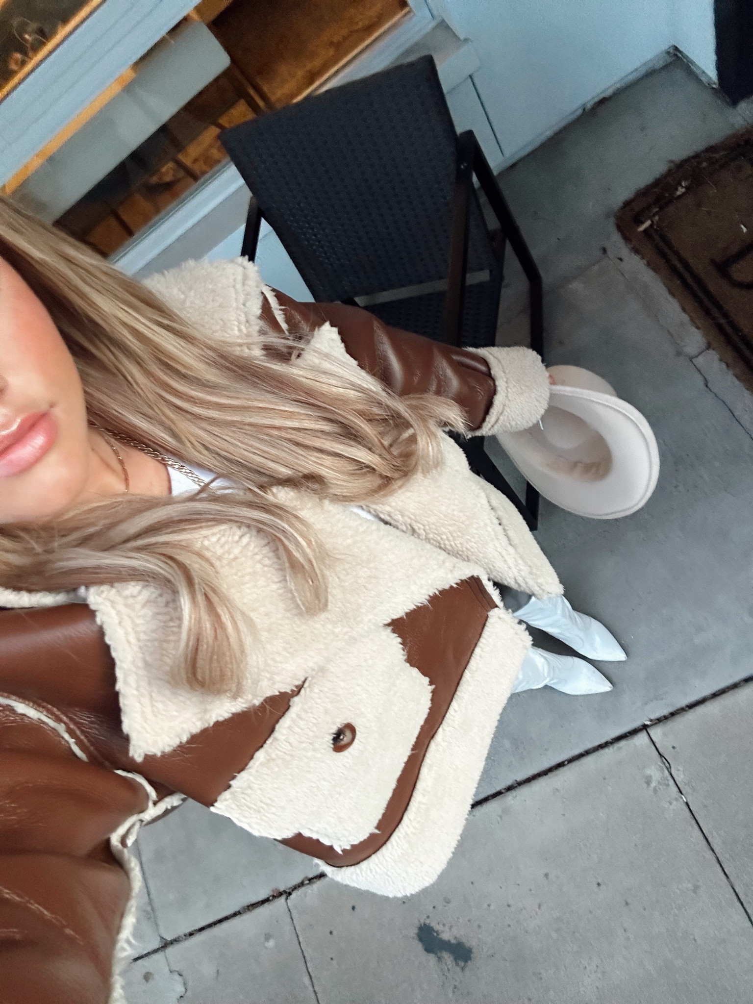 Love this fur coat for layering in the winter! 