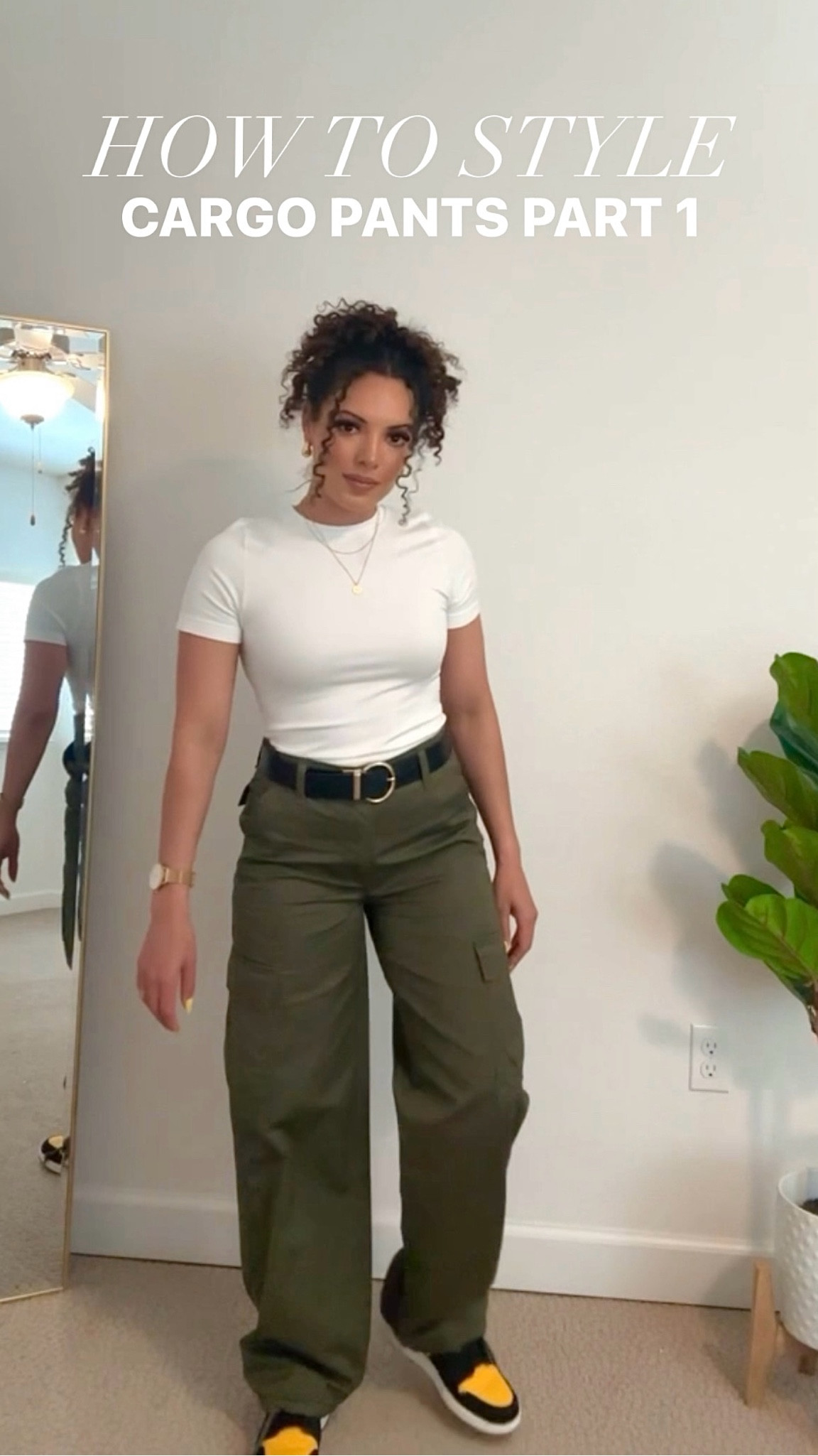 Linked these cargo pants, white top, and gold accessories 💚

#LTKFindsUnder50 #LTKFindsUnder100 #LTKStyleTip