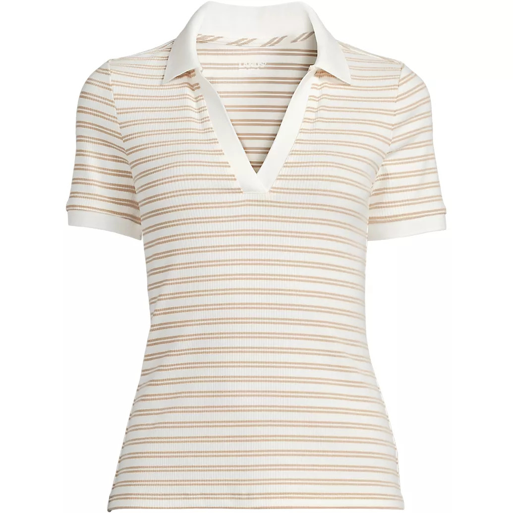 Women's Wide Rib Polo Shirt | Lands' End (US)