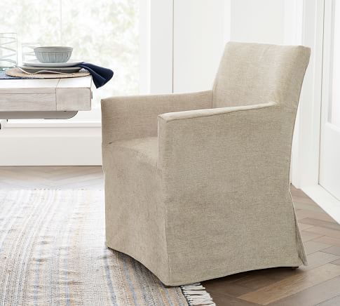 Classic Slope Slipcovered Dining Armchair | Pottery Barn (US)