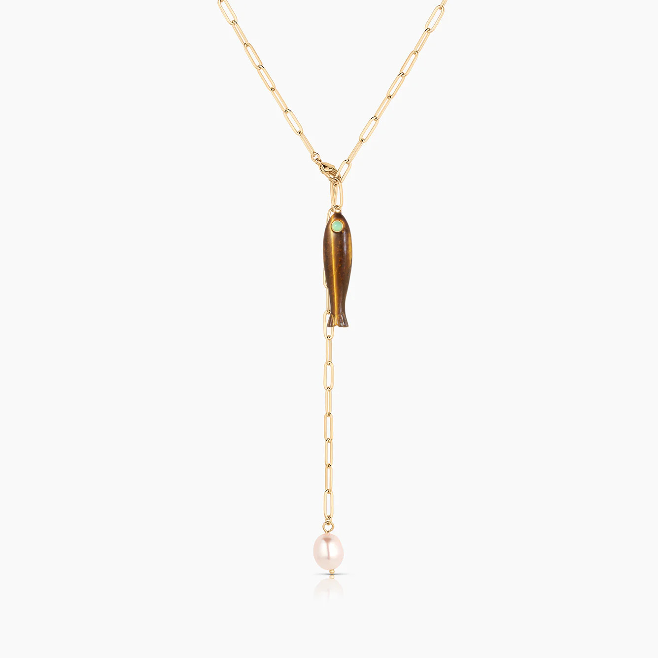 Fortuna Tiger’s Eye Lariat Necklace | Thatch
