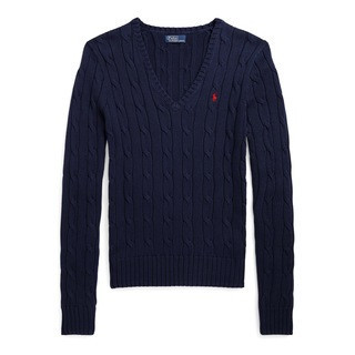 Women's Cable-Knit V-neck Jumper | Flannels UK