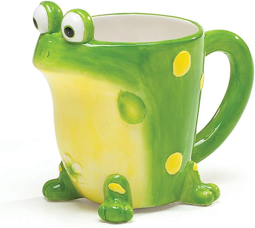 Burton Frog Coffee Mug with Gift Box, Green Porcelain Ceramic Cup with Large Handle, 10 oz Capaci... | Amazon (US)
