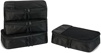 Amazon Essentials 4-Piece Space-Saving Packing Cubes Travel Accessories Set, Luggage Organizer wi... | Amazon (US)