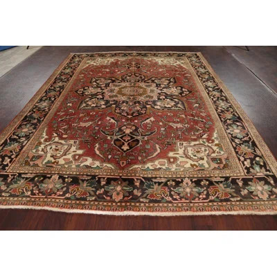 One-of-a-Kind Sumayyah Hand-Knotted 1970s 7'11" x 10'8" Wool Area Rug in Red | Wayfair North America