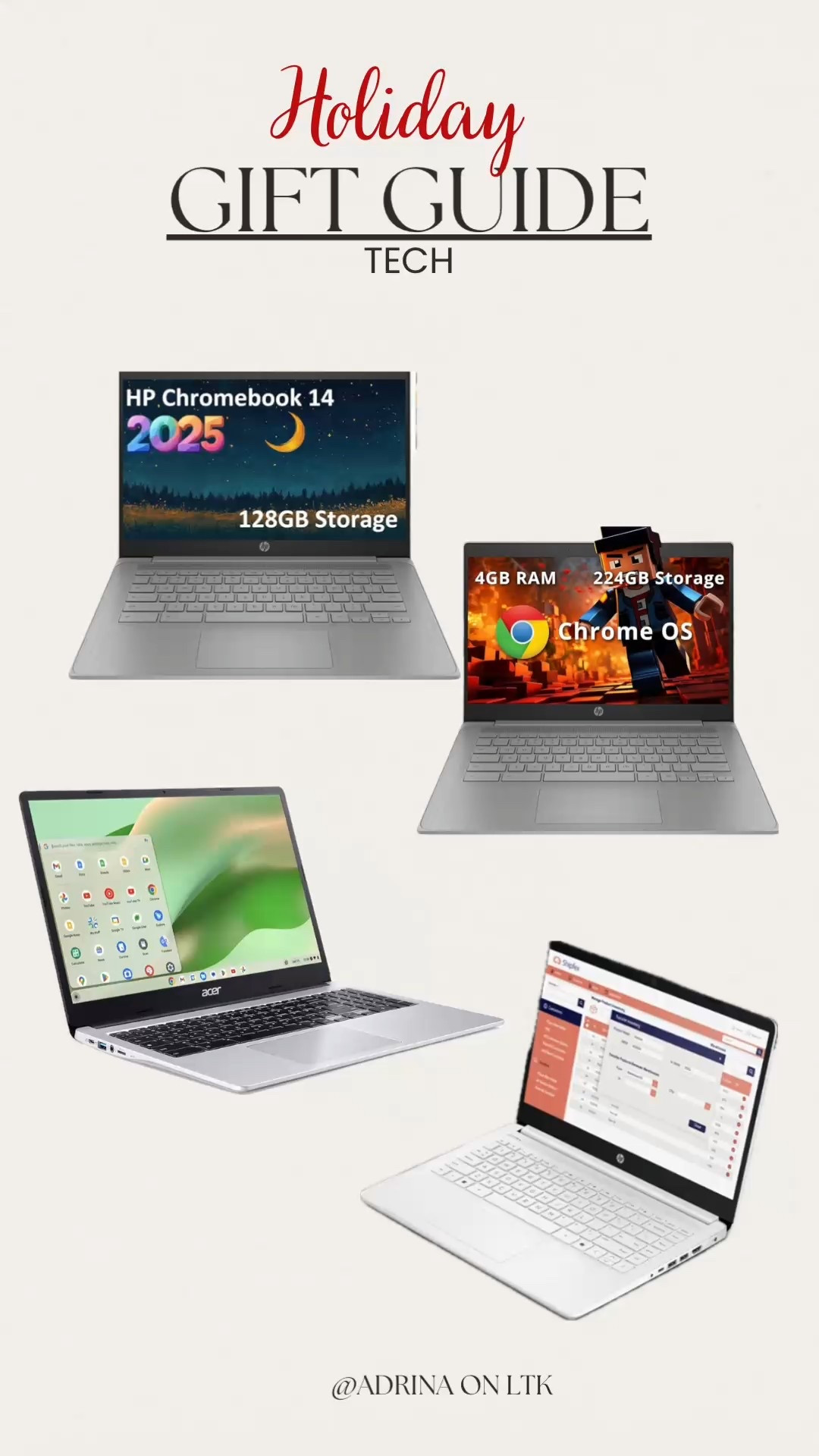 Holiday gift guide. Tech gifts under $300!

Laptops | Notebooks | Computer 

#LTKGiftGuide #LTKSaleAlert #LTKHoliday