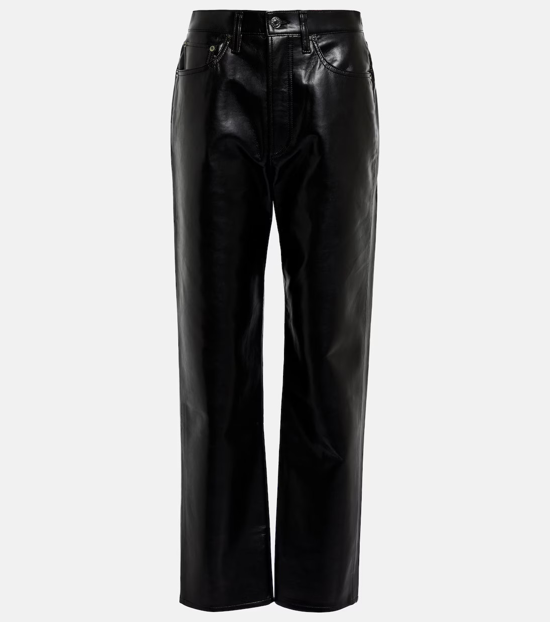 90s Pinch Waist leather-blend pants | Mytheresa (UK)