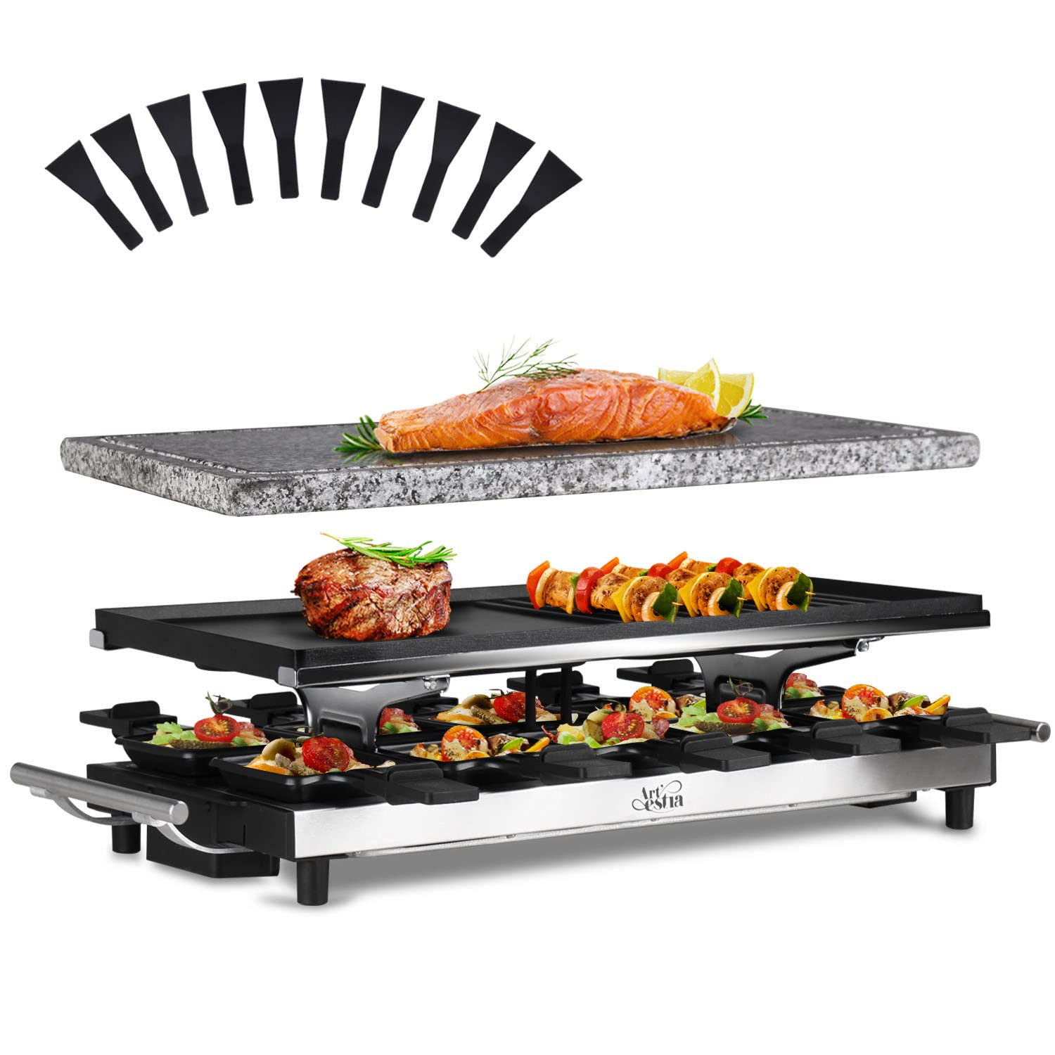Artestia 1500W Large Size Raclette Cheese Grill Adjustable Temperature Korean BBQ Grill, Cheese R... | Amazon (US)