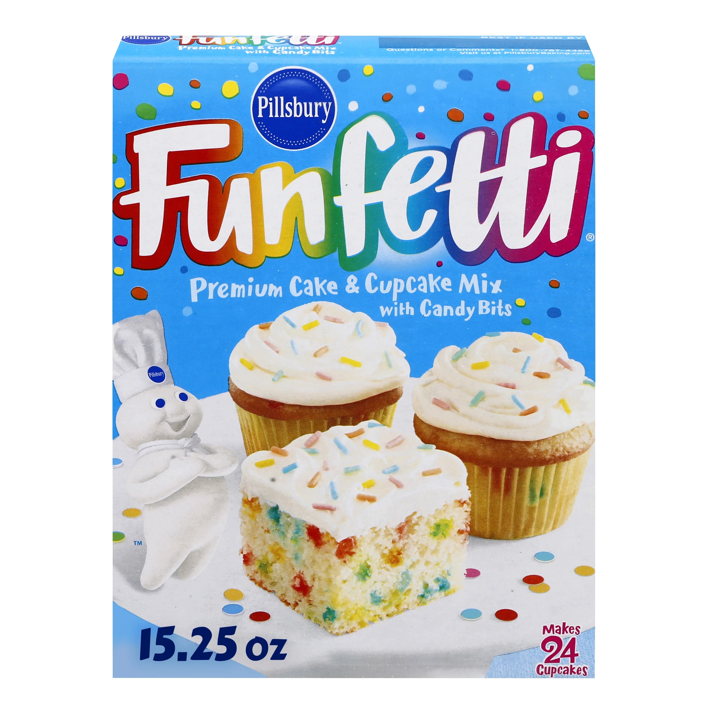 Pillsbury Funfetti Cake Mix with Candy Bits, 15.25 Oz Box | Walmart (US)