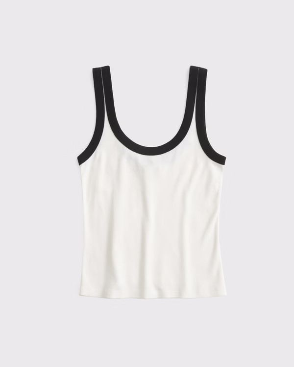 Vintage Rib Tuckable Scoopneck Tank | Abercrombie & Fitch (US)