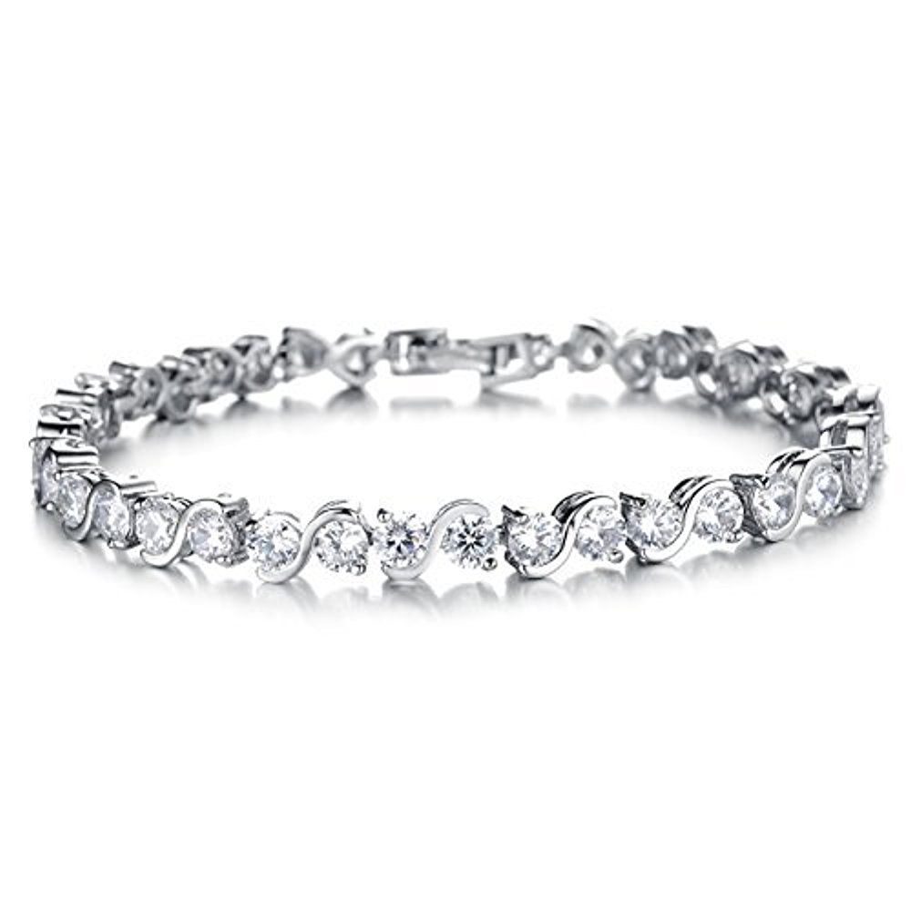 Superior Trade Fashion Jewelry AAA+ 0.58ct.SWAROVSKI Elements CZ Crystal Tennis Bracelet For Wome... | Amazon (US)