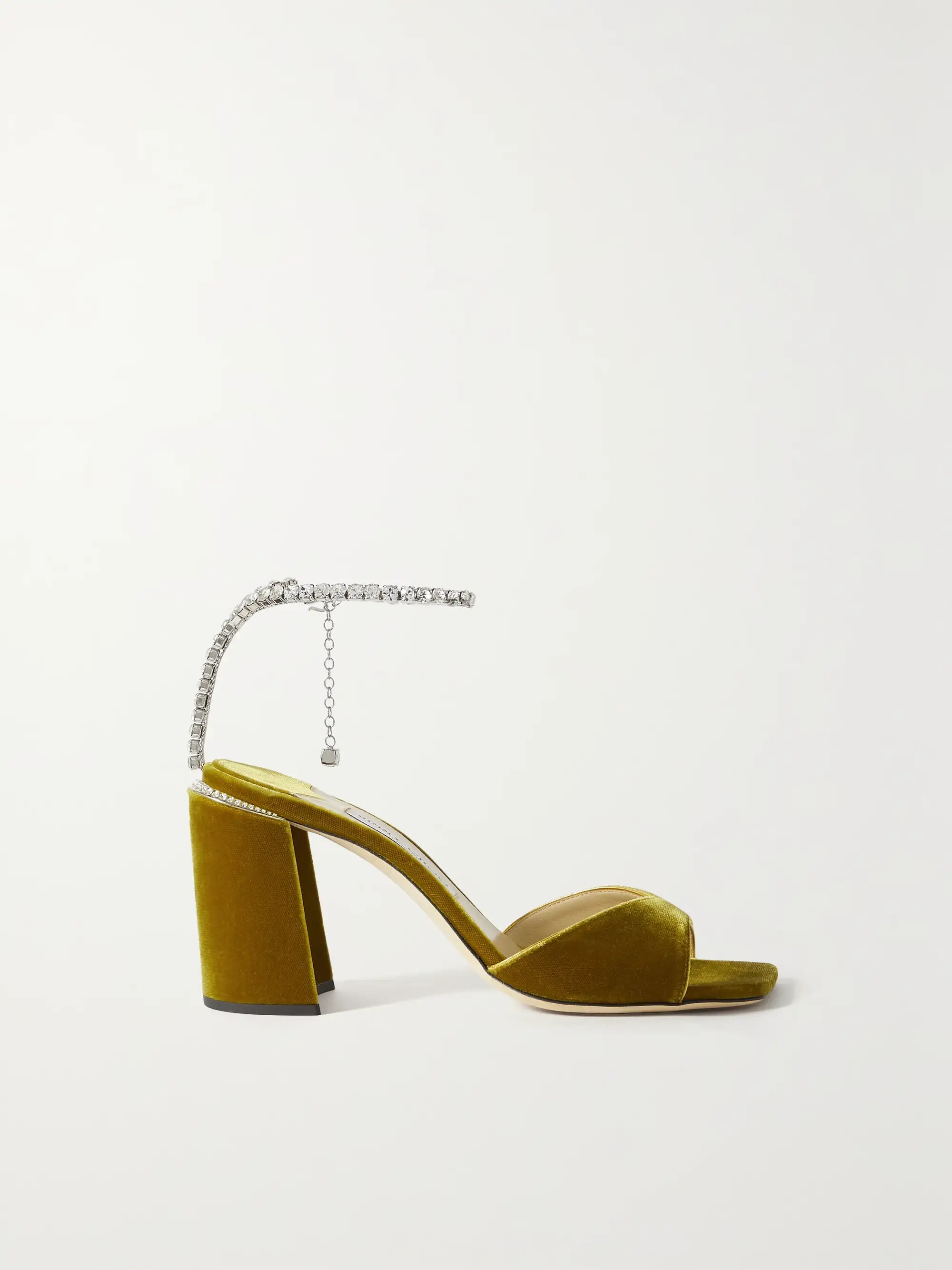 Saeda 85 crystal-embellished velvet sandals | NET-A-PORTER (UK & EU)