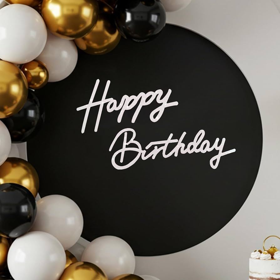 TONIFUL Happy Birthday Sign for Backdrop - Glitter White Felt Banner - Includes Dot Glue - Perfec... | Amazon (US)