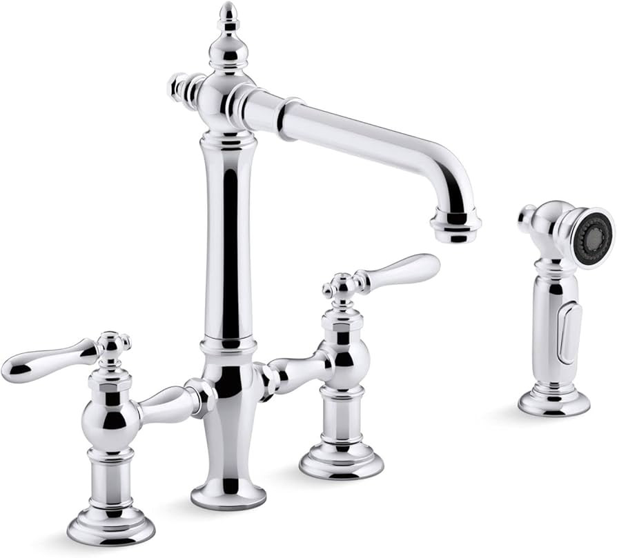 KOHLER 76519-4-CP Artifacts Kitchen Sink Faucet, 8-1/2" x 8" x 13-1/2", Polished Chrome | Amazon (US)