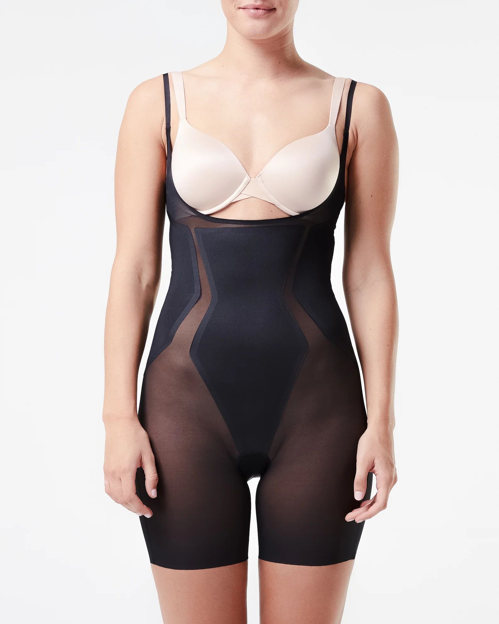 Haute Contour® Open-Bust Mid-Thigh Bodysuit | Spanx